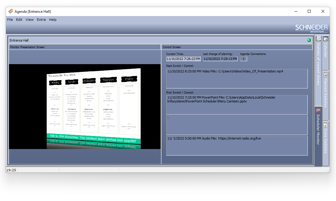 Monitoring of the running scheduler in network mode